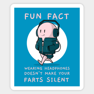 Funny Headphones Silent Fart Joke Magnet